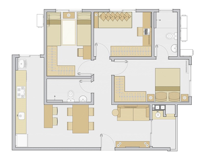 Planta 03 - 3 dorm 69,87m